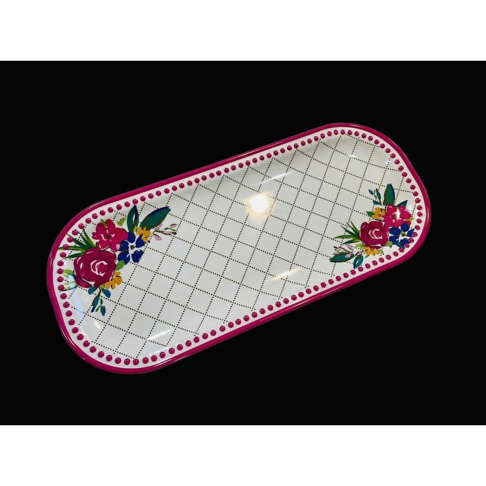 Pioneer Woman Melamine Cherry Blooms Oval Platter Flowers‎ 17" NEW